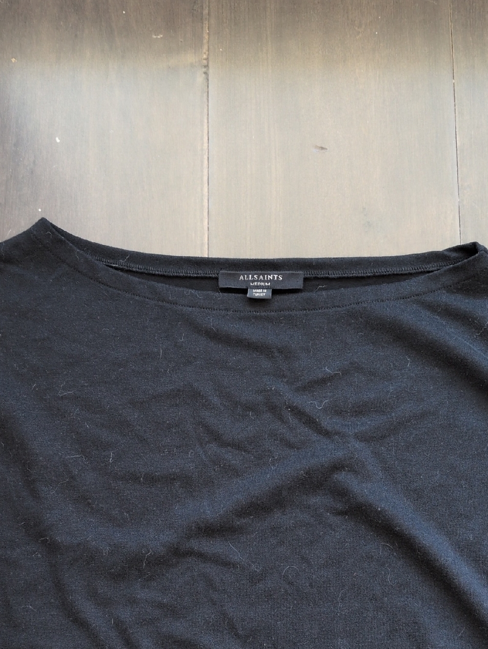 AllSaints Oversized Black Boatneck